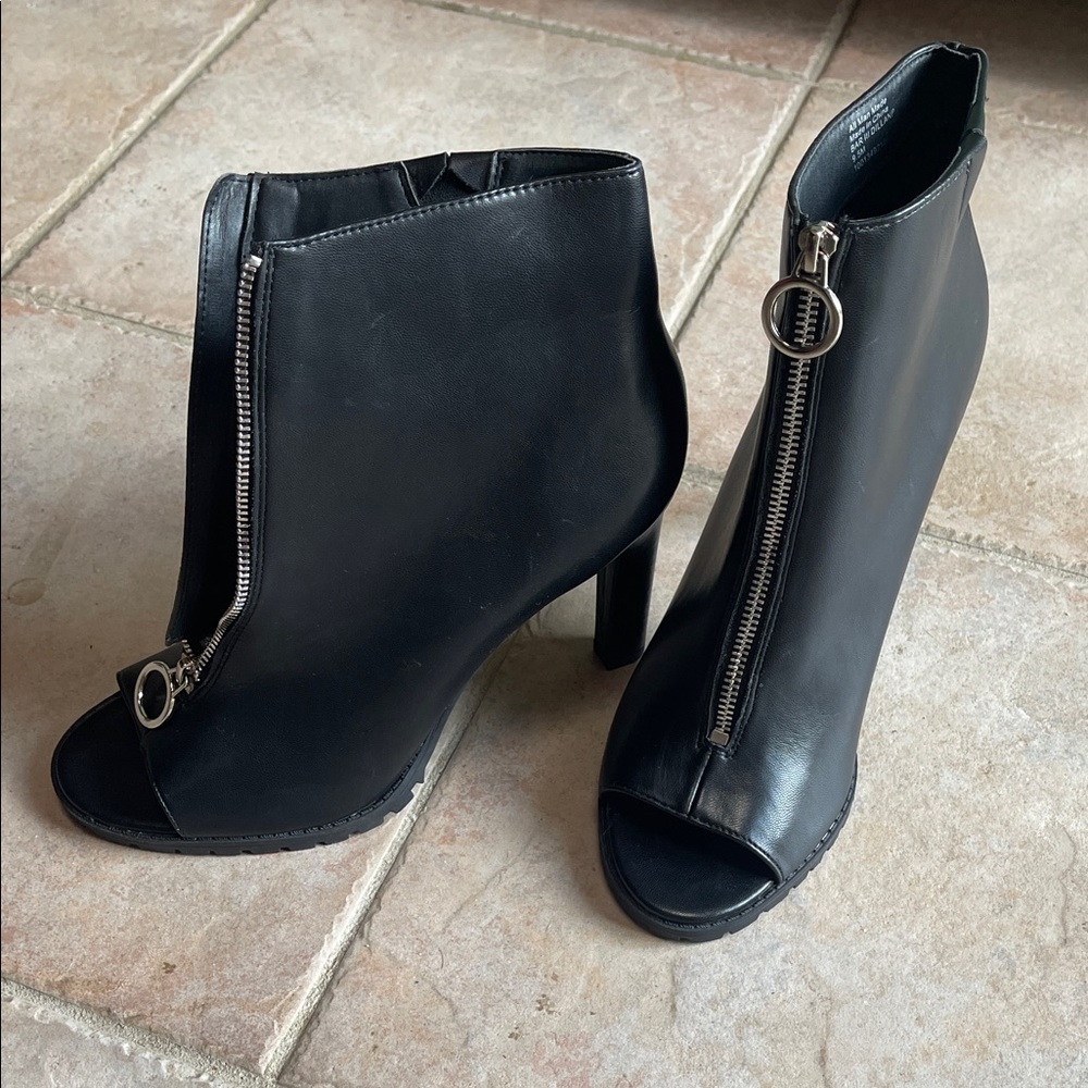 Bar III Black Peep-Toe Heeled Boots